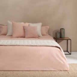 Textura Interiors Funda nórdica de algodón orgánico 180 hilos color rosa. Cama 180-200cm