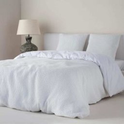 Cotton Artean Funda nórdica nido de abeja tejido jacquard blanco 220x220 cama 135