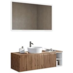 AQA DESIGN Mueble de baño 5 piezas en mdf roble