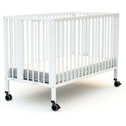 AT4 Cuna bebe plegable madera blanco 60 x 120 cm