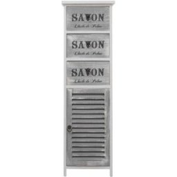 Mobili Rebecca Mueble de baño con 3 cajones y 1 puerta en madera blanco y gris