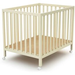 Jurababy Parque infantil rectangular de madera 100 x 70 - blanco perla