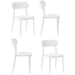 Home Heavenly Pack de 4 sillas de polipropileno en color blanco 80 x 51 x 48 cm