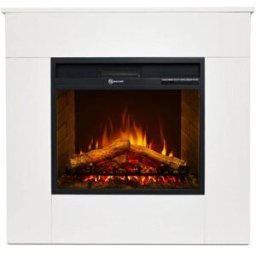 Chimenea eléctrica de madera blanca divina fire, 96x36x90h cm