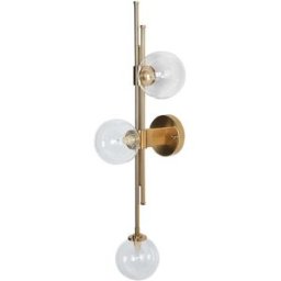 Beliani Lámpara de pared metal dorado