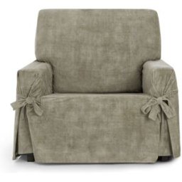 Eysa Funda sillón antimanchas con lazos visón 80 - 120cm