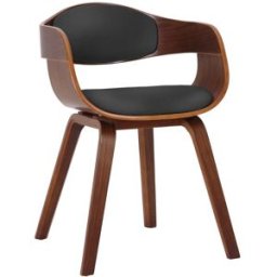 CLP Silla de madera con asiento en Simil cuero Nogal/negro