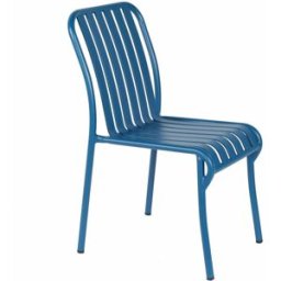 Oviala Silla de jardín de diseño de aluminio azul oscuro