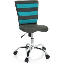 hjh OFFICE Silla giratoria para niños tejido de malla gris/turquesa
