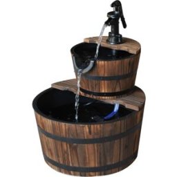 Outsunny Fuente de agua 44.5x44.5x58.5 cm madera natural