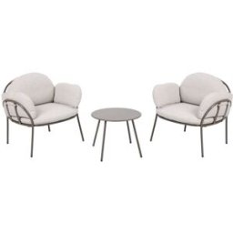 Axi Conjunto de mesa y 2 sillones, para 2 personas, beige