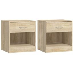 Maison Chic Juego de 2 mesitas de noche madera marrón 36.5x30.5x38 cm