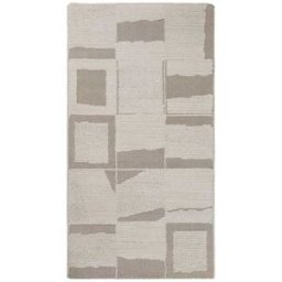 Wecon Home Alfombra de diseño motivos geométricos y relieve tonos beige 80x150
