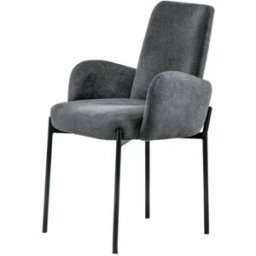 MondoViro Conjunto de 2 sillas de tela gris oscuro 55x53 cm 91h