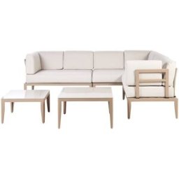 Beliani Conjunto de jardín 6 personas de metal beige
