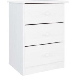 Maison Chic Mesita de noche madera maciza de pino blanco 41x35x55,5 cm