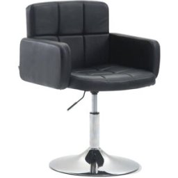 CLP Sillón de salón giratorio regulable en Simil cuero Negro