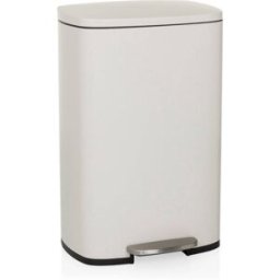 hjh OFFICE Cubo de basura de acero de 50 litros beige