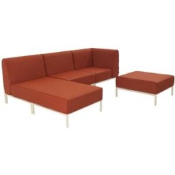 Oviala Conjunto modular de jardín bajo para 4 personas terracota