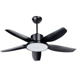 Beliani Ventilador de techo con luz con mando led negro