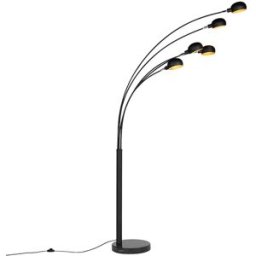 QAZQA Lámpara de pie diseño negro 5-luces