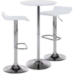 CLP Set de muebles de bar para 2 personas Simil cuero Blanco
