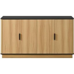 Urban Meuble Aparador efecto madera 4 puertas, diseño contemporáneo y cannage