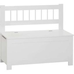 WellHome Cofre infantil de madera blanco 74,5x34x64cm
