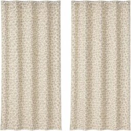 NIYLO Conjunto de 2 cortinas en algodón beige 140x260 cm