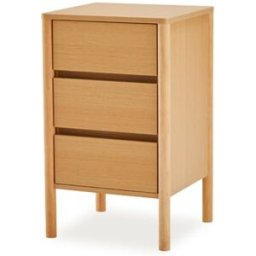 Koketto Home Mesita de noche 45 cm de madera con 3 cajones y diseño nórdico