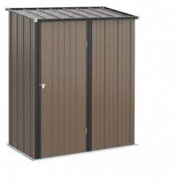 ComfortXL Caseta de jardín metálica, marrón, 1,61 x 0,94 m