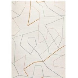 Wecon Home Alfombra hecha a mano de lana virgen y viscosa, diseño blanco 70x140