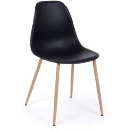 Bizzotto Juego 6 sillas policarbonato negro