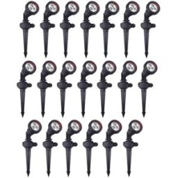 FORLIGHT Foco Proyector Exterior (20uds) GU10 Pincho Césped Jardín Negro Tidian