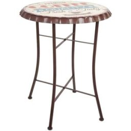Wanderlust deco Mesa redonda de metal beige d60x71