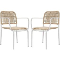 Unique Silla de jardín metal beige