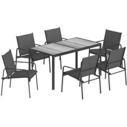Outsunny Conjunto de jardín 150x80x74 cm negro