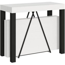 Ityhome Consola extensible 90x40/300 cm efecto madera, fresno blanco