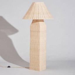 Maisons du Monde Lámpara de pie cónica de ratán, 149 cm