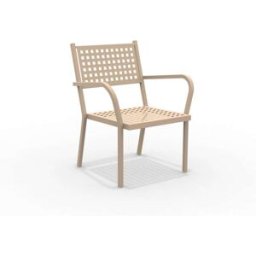 MondoViro Sillón de jardín bajo de metal beige 65x63 cm 77h