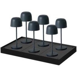 LUMISKY Juego de 6 lámparas de mesa con base gris antracita h28cm