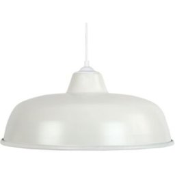 Tosel Suspensión campana metal blnco y pantalla blanco