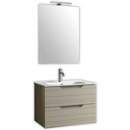 AQA DESIGN Mueble de baño con espejo 4 piezas en mdf topo mate
