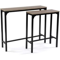 Versa Home Consola recibidor (set de 2) en aglomerado efecto madera y metal negro
