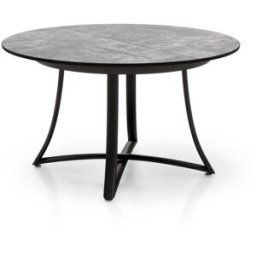 ORESTELUCHETTA Mesa redonda extensible mdf cemento metal negro ø118-148xh76 cm