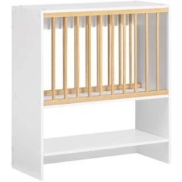 SoBuy Estante de pared con 1 estante adicional y 7 ganchos madera blanco