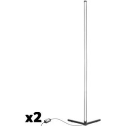 Tectake 2 lámparas de pie led, 16 millones colores, 200+ modos de luz, negro