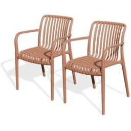 dcb garden Lote de 2 sillones de jardín apilables de polipropileno