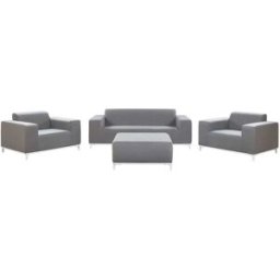 Beliani Conjunto de jardín con mesa 5 plazas gris