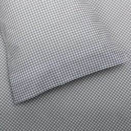 Casa da Laura Funda nórdica cuadrado de vichy 100% algodón gris cama 180 cm (260 x 2